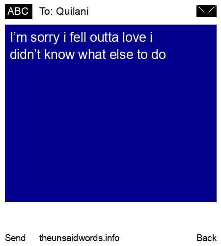 unsent message to Quilani