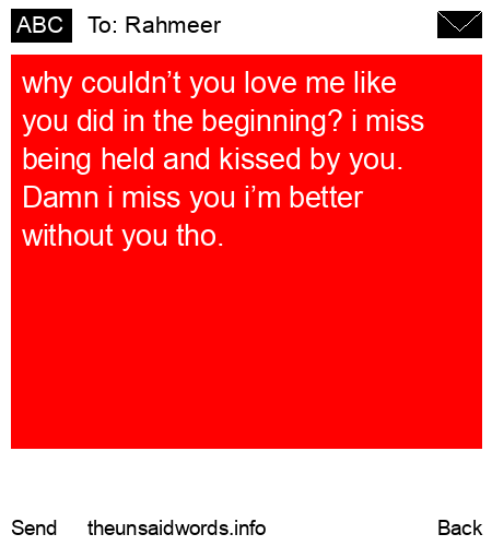 unsent message to Rahmeer