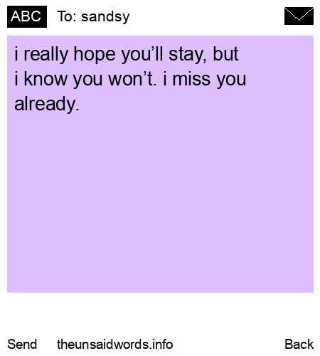 unsent message to sandsy