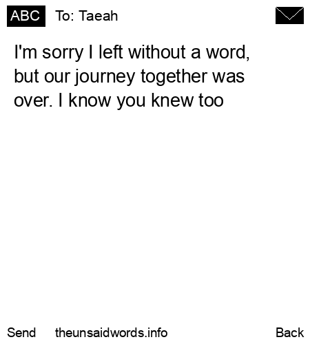 unsent message to Taeah