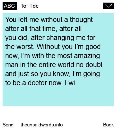unsent message to Tdc