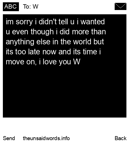 unsent message to W