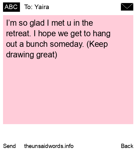 unsent message to Yaira