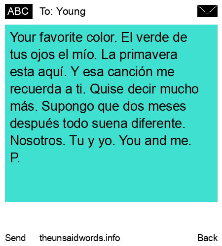 unsent message to Young