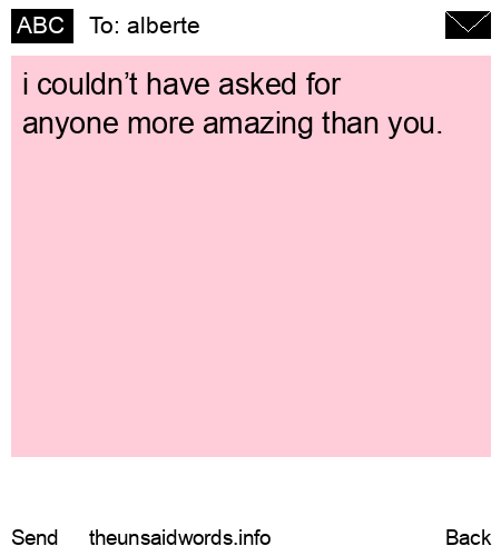 unsent message to alberte