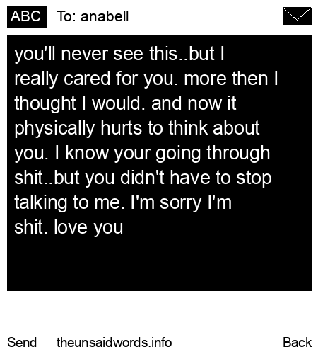unsent message to anabell