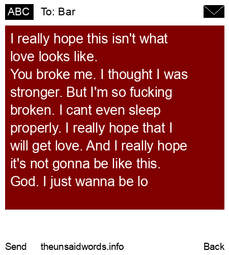 unsent message to Bar