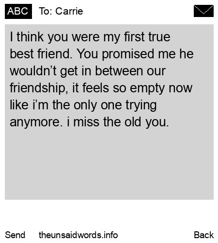 unsent message to Carrie