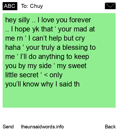 unsent message to Chuy