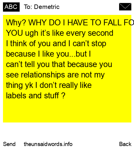 unsent message to Demetric