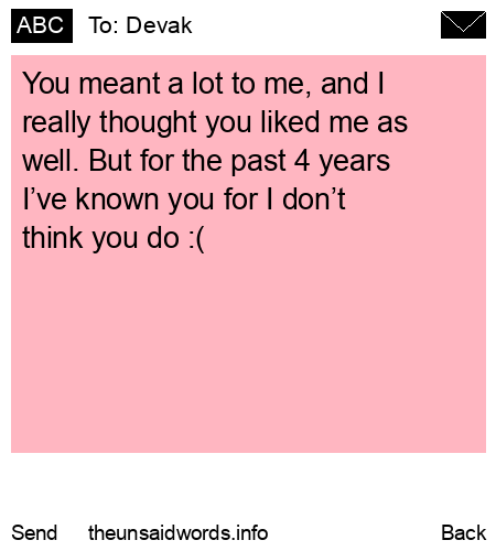 unsent message to Devak