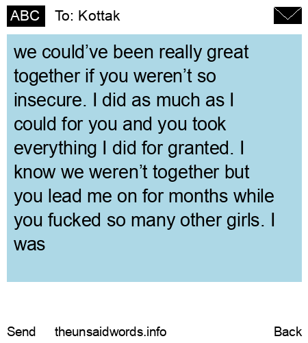 unsent message to Kottak