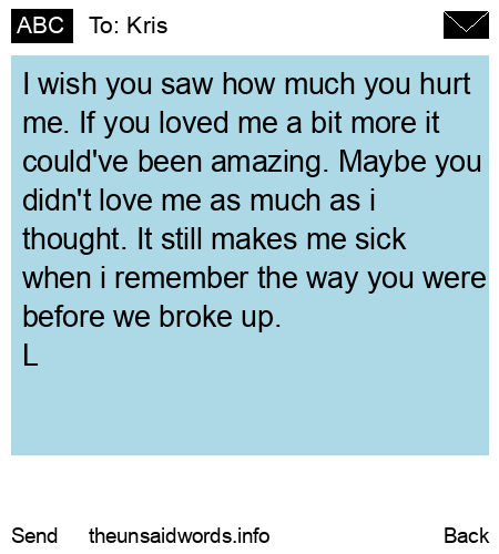 unsent message to Kris