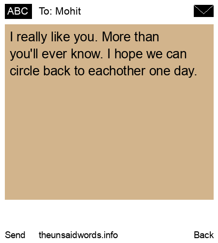 unsent message to Mohit 