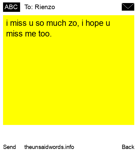unsent message to Rienzo