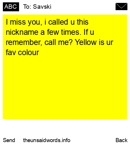 unsent message to Savski