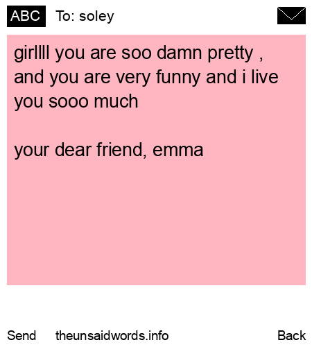 unsent message to soley