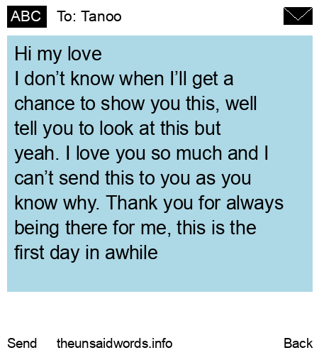 unsent message to Tanoo