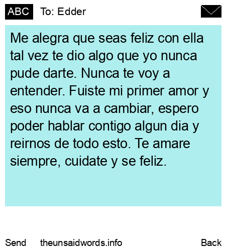 unsent message to Edder
