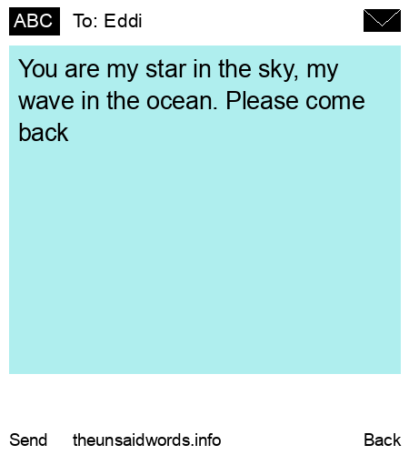 unsent message to Eddi
