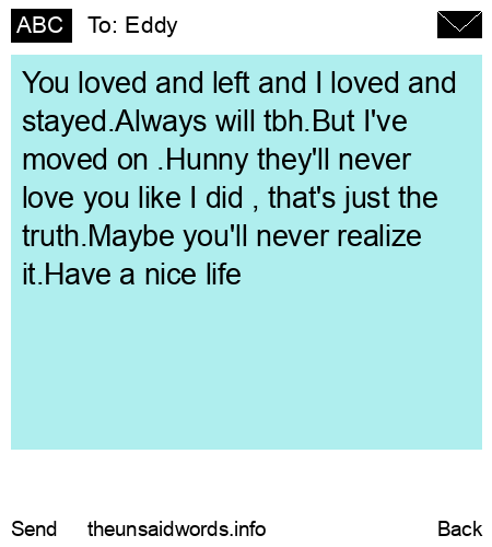 unsent message to Eddy