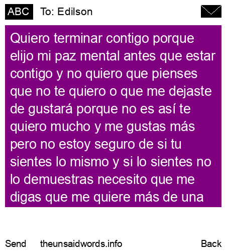 unsent message to Edilson
