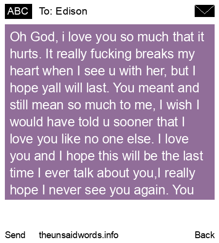 unsent message to Edison
