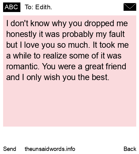 unsent message to Edith.
