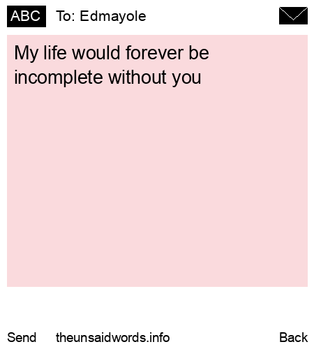 unsent message to Edmayole 
