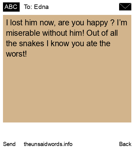 unsent message to Edna