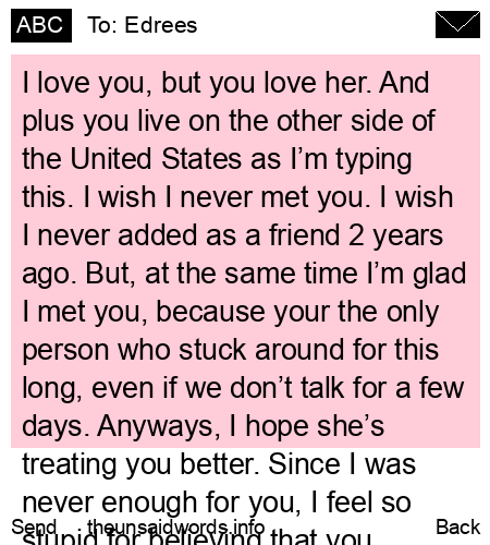 unsent message to Edrees