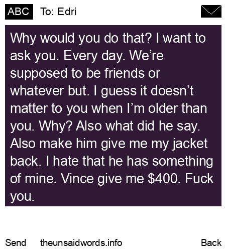 unsent message to Edri