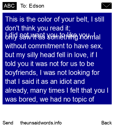 unsent message to Edson