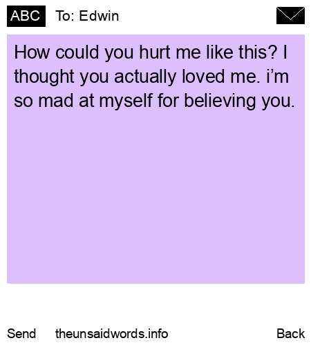 unsent message to Edwin