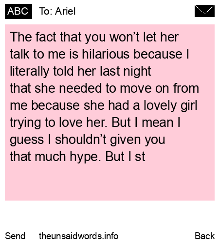 unsent message to Ariel