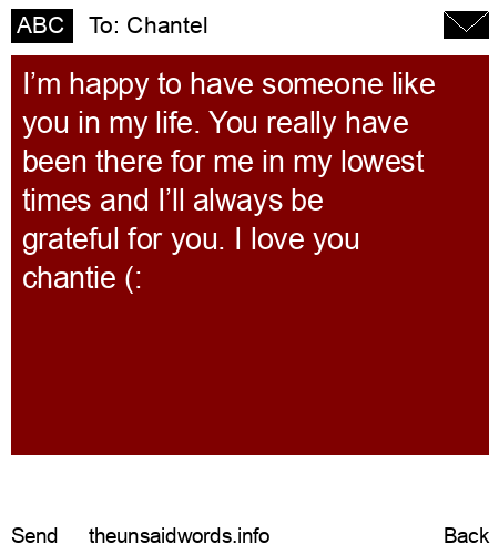unsent message to Chantel