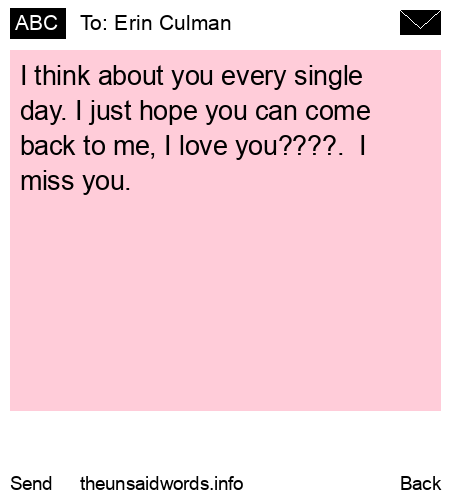 unsent message to Erin Culman 
