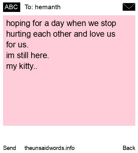 unsent message to hemanth