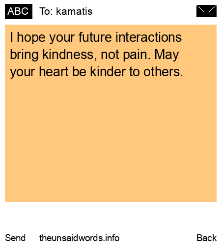 unsent message to kamatis