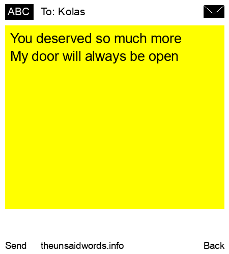 unsent message to Kolas