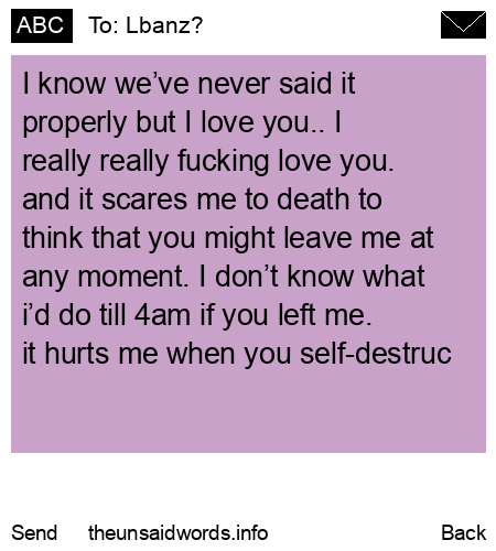 unsent message to Lbanz?
