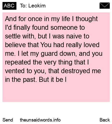 unsent message to Leokim