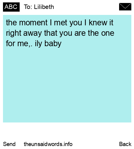 unsent message to Lilibeth