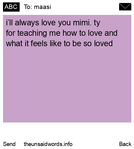 unsent message to maasi