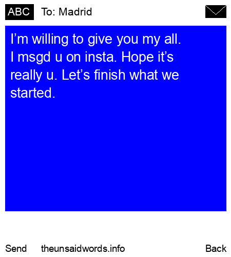 unsent message to Madrid