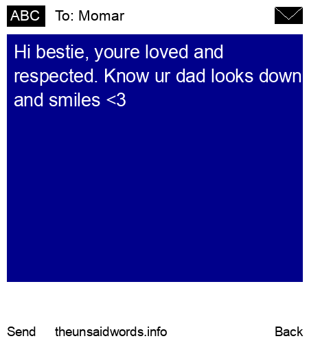 unsent message to Momar