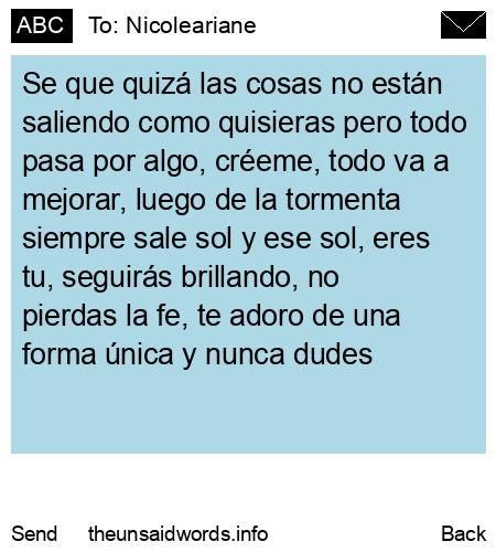unsent message to Nicoleariane