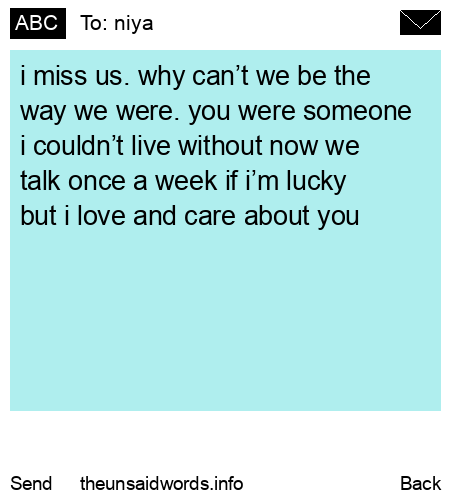 unsent message to niya