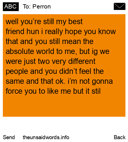 unsent message to Perron
