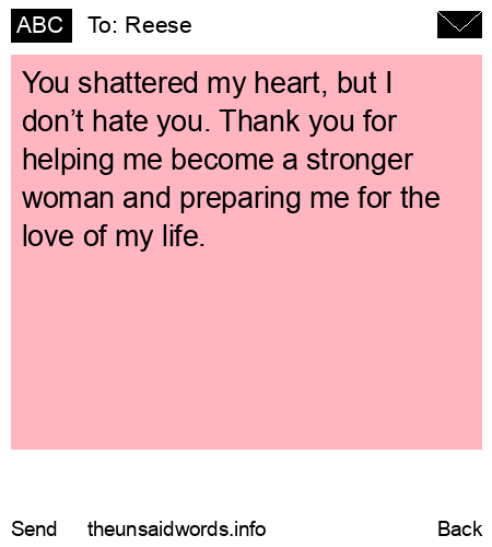 unsent message to Reese